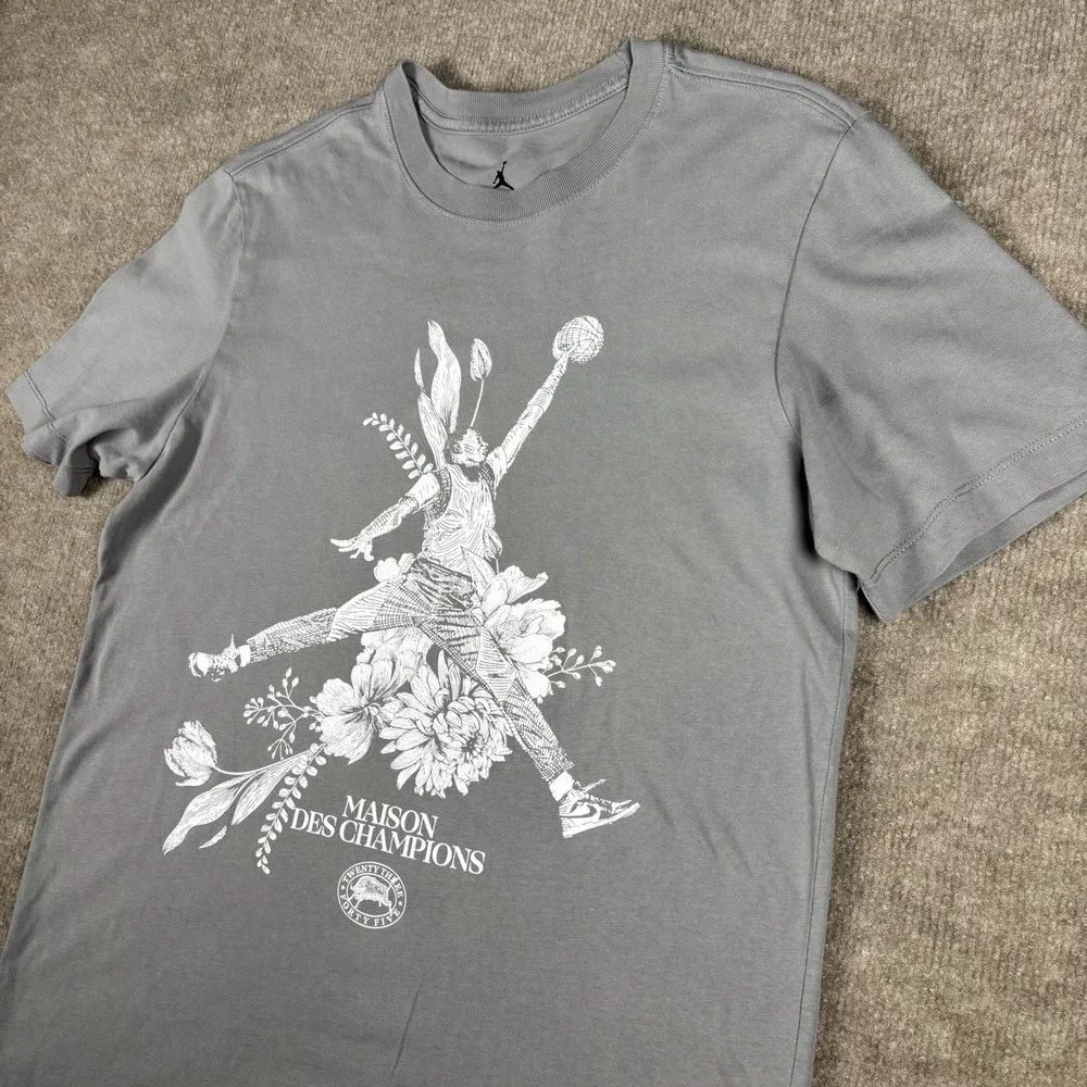 Jordan Dri-FIT Maison Des Champions Graphic T-Shirt Gray Men's Medium